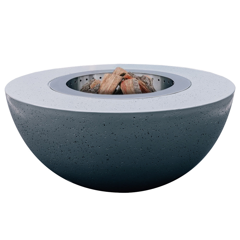 Firegear Surround Series GFRC Wood Fire Bowl with Smokeless Stainless Steel Insert