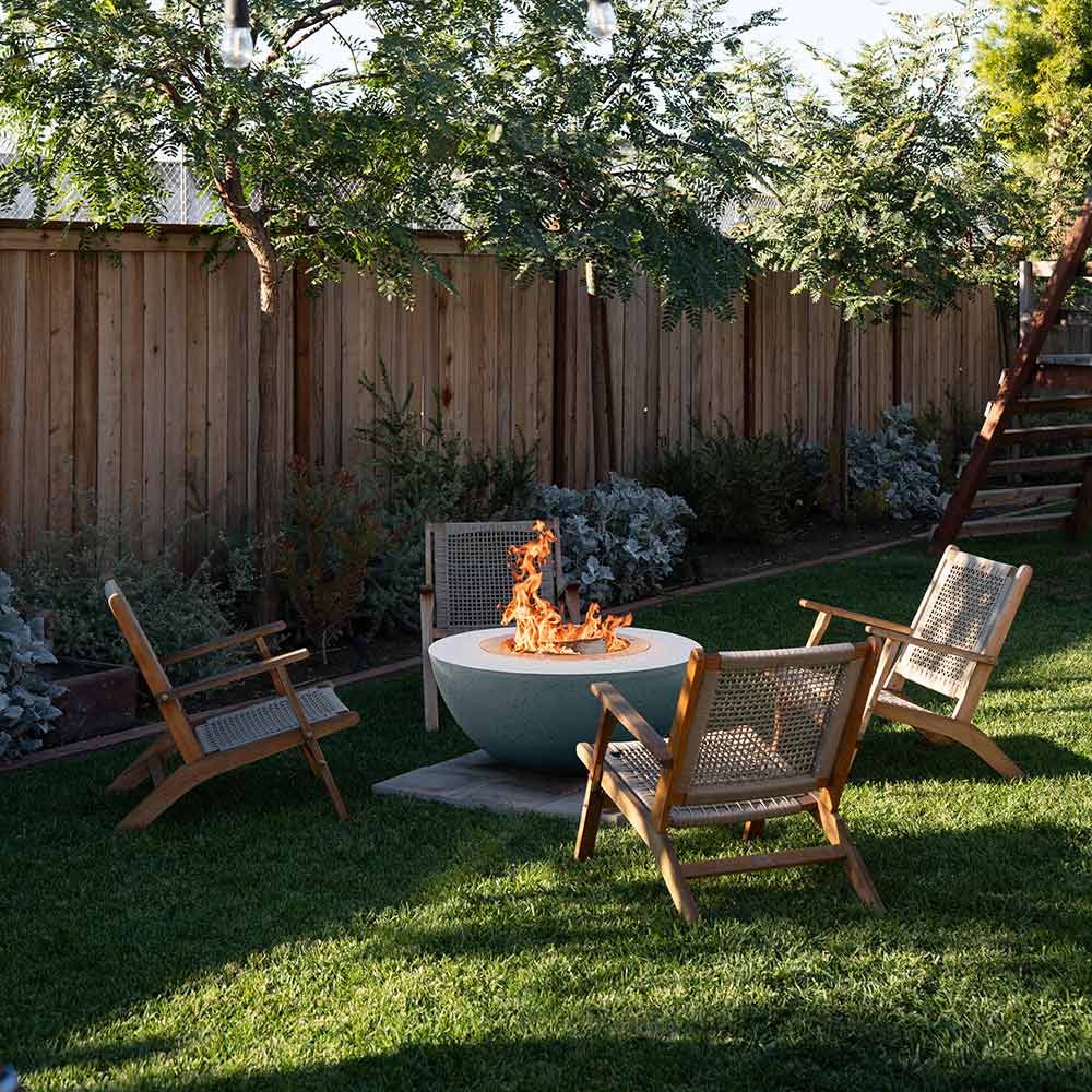 Firegear Surround Series GFRC Wood Fire Bowl with Smokeless Stainless Steel Insert