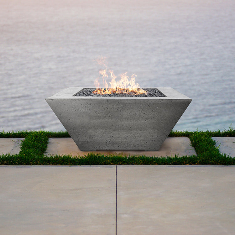 Prism Hardscapes Lombard Concrete Gas Fire Pit, 40x40-Inch