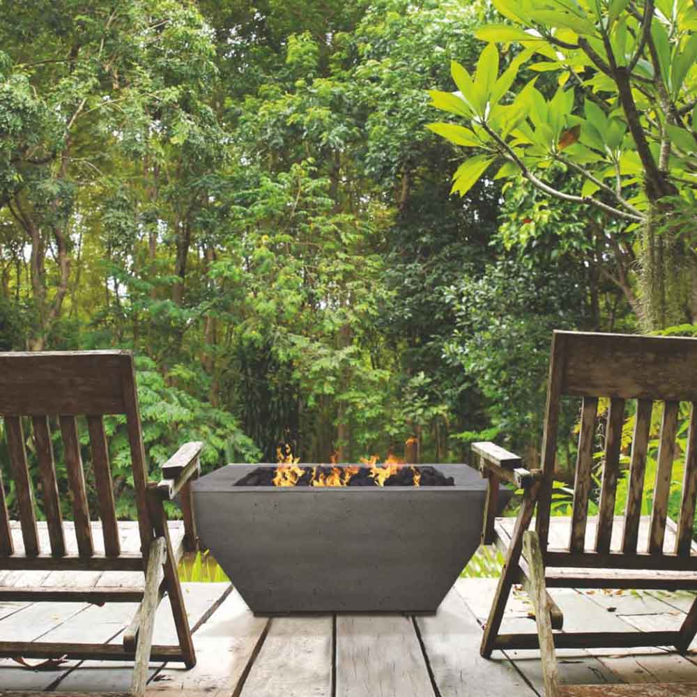 Prism Hardscapes Lombard Concrete Gas Fire Pit, 40x40-Inch