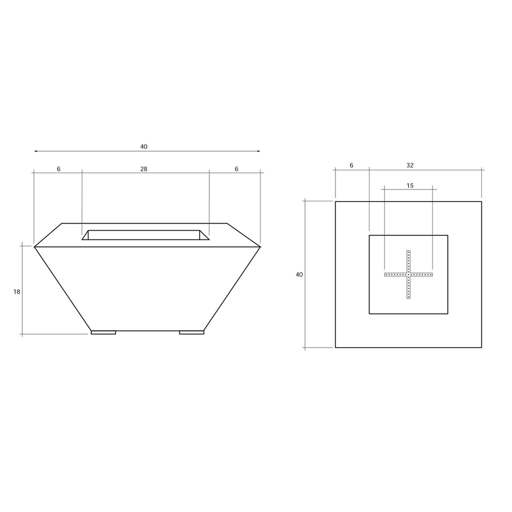 Prism Hardscapes Lombard Concrete Gas Fire Pit, 40x40-Inch