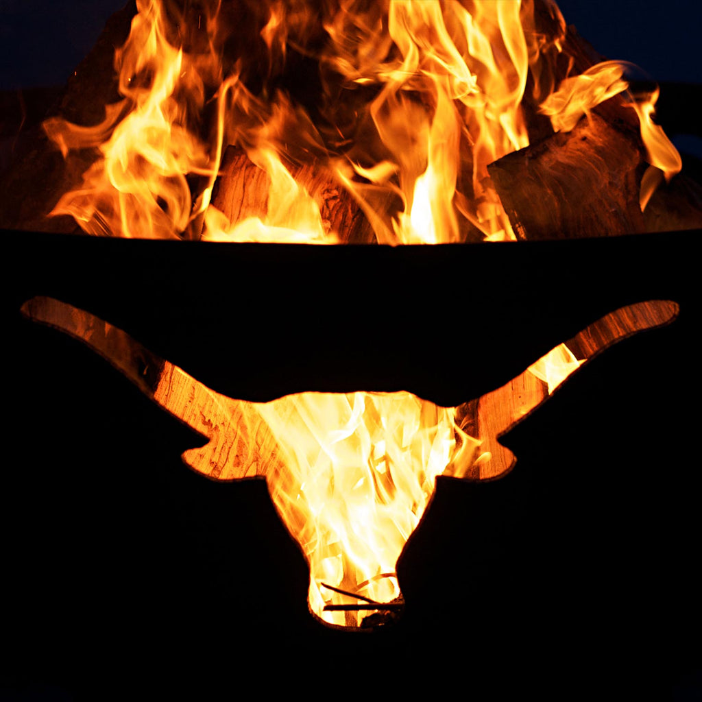 Fire Pit Art Long Horn Wood Fire Pit
