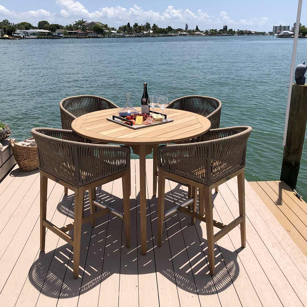 Royal Teak Collection Malibu Bar Chair, Dessert Sand