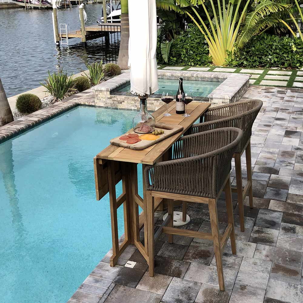 Royal Teak Collection Malibu Bar Chair, Dessert Sand