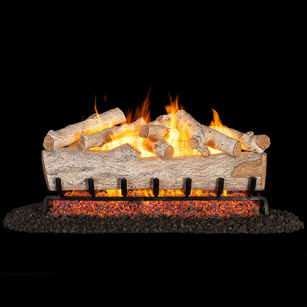 Real Fyre MBW Mountain Birch Vented Gas Log Set, Stainless Steel, ANSI Certified