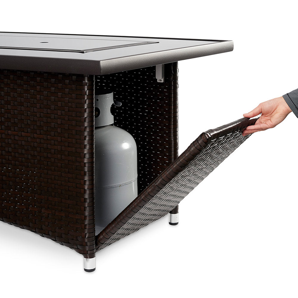 The Outdoor GreatRoom Company MG-1242-BLSM-K Montego Gas Fire Table, Balsam, 30x59.25-Inches