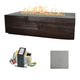 Aspen 55-inch linear concrete gas fire table with electronic module display and gray color swatch