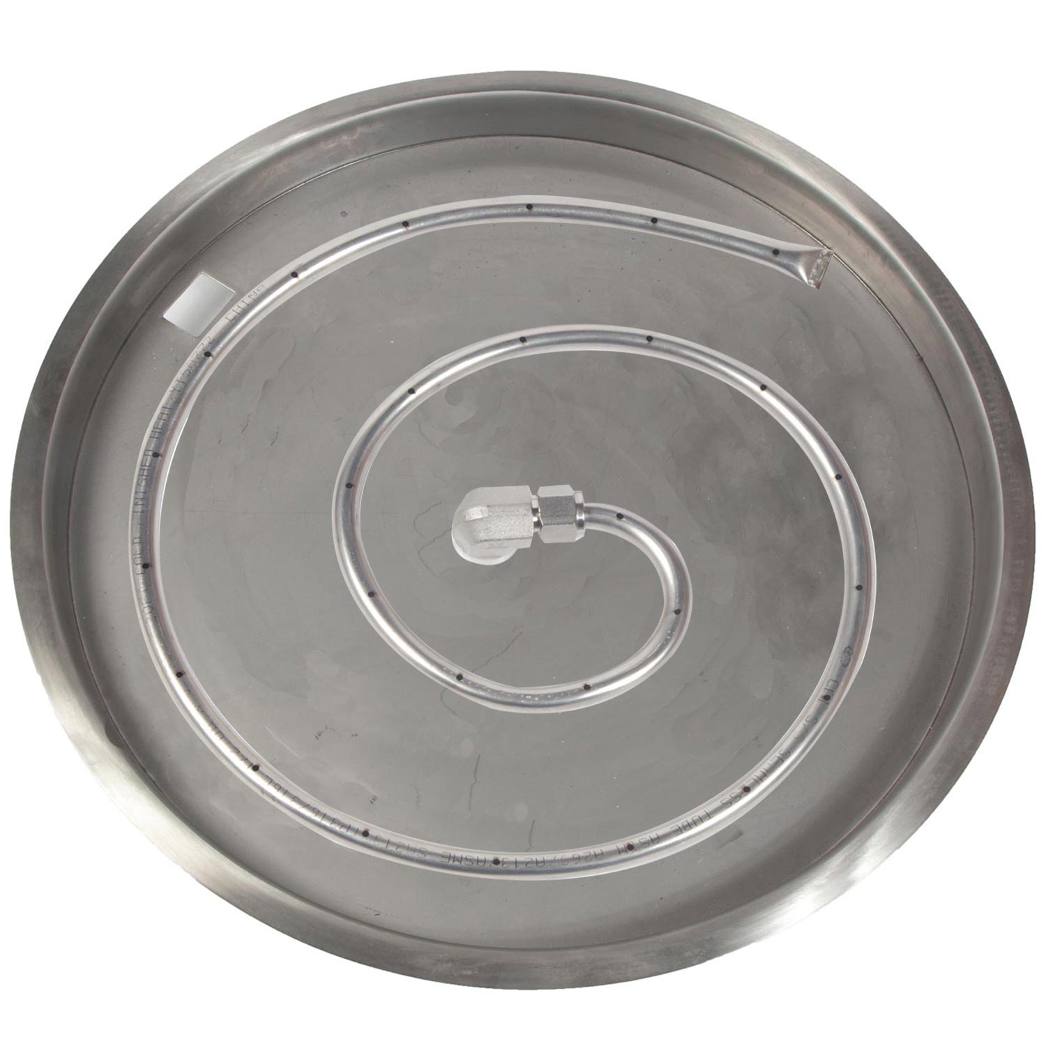 Fire by Design Round Match Light Gas Fire Pit Burner Kit with Round Drop-In Bowl Pan