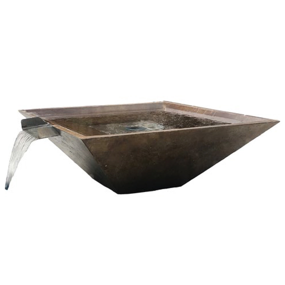 Fire by Design Square Spartan 42-Inch GFRC Fire and Water Bowl