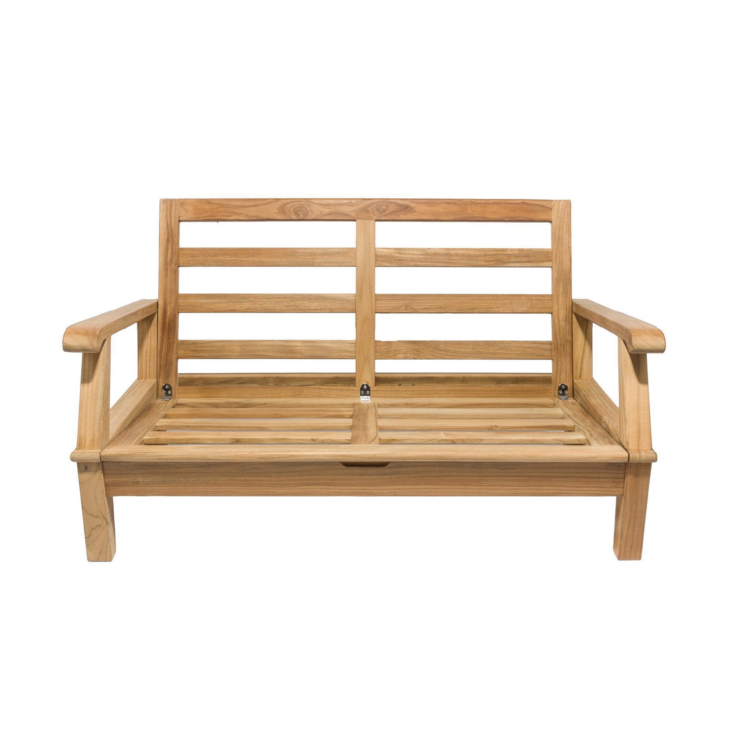 Royal Teak Collection Miami Deep Seating Teak Loveseat, Frame Only