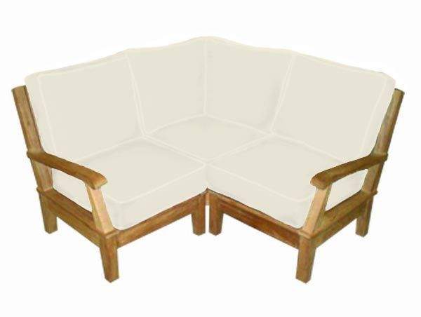 Royal Teak Collection MIABASE Miami Deep Seating Teak Sectional Corner, Frame Only