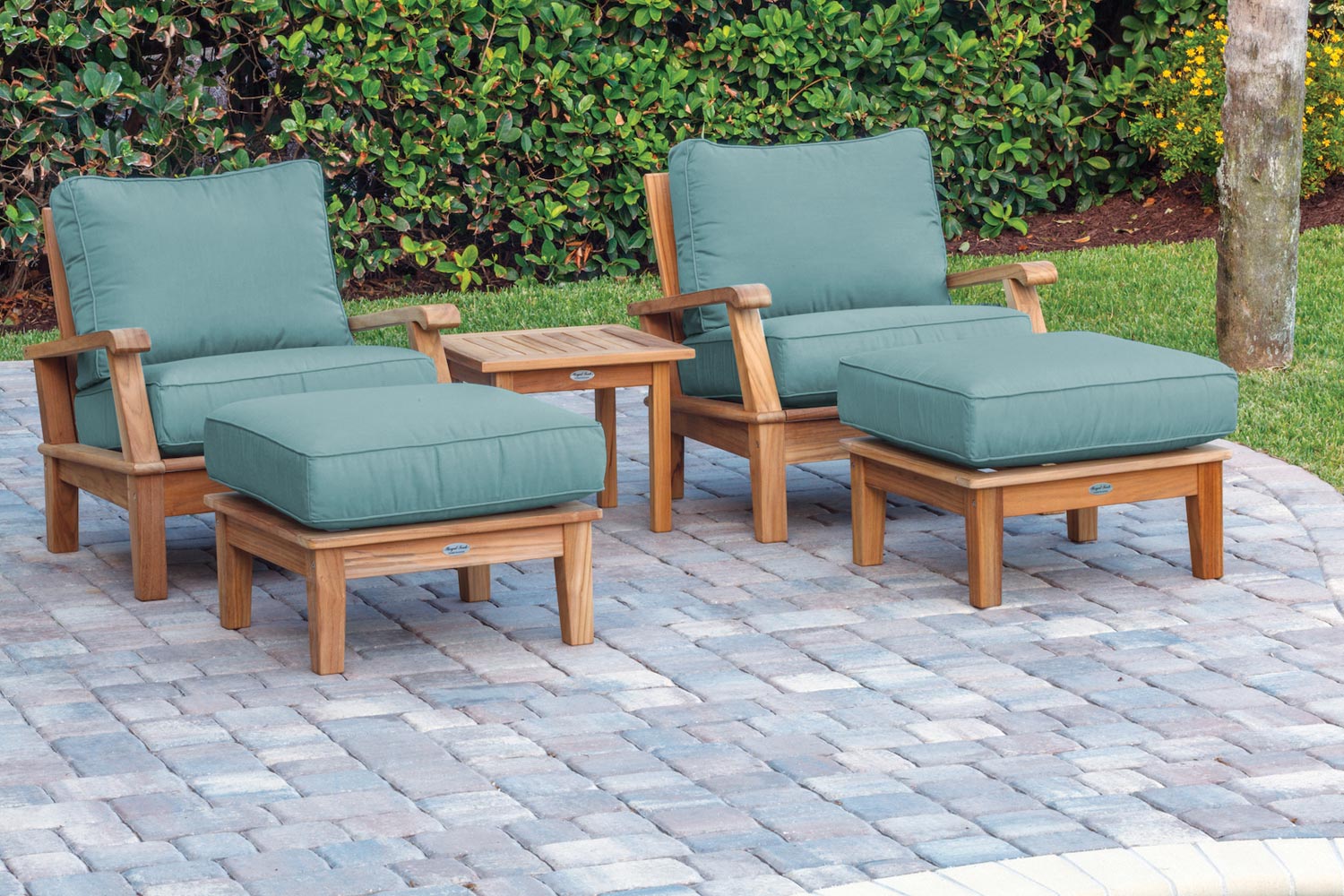 Royal Teak Collection MIAOT Miami Deep Seating Teak Ottoman