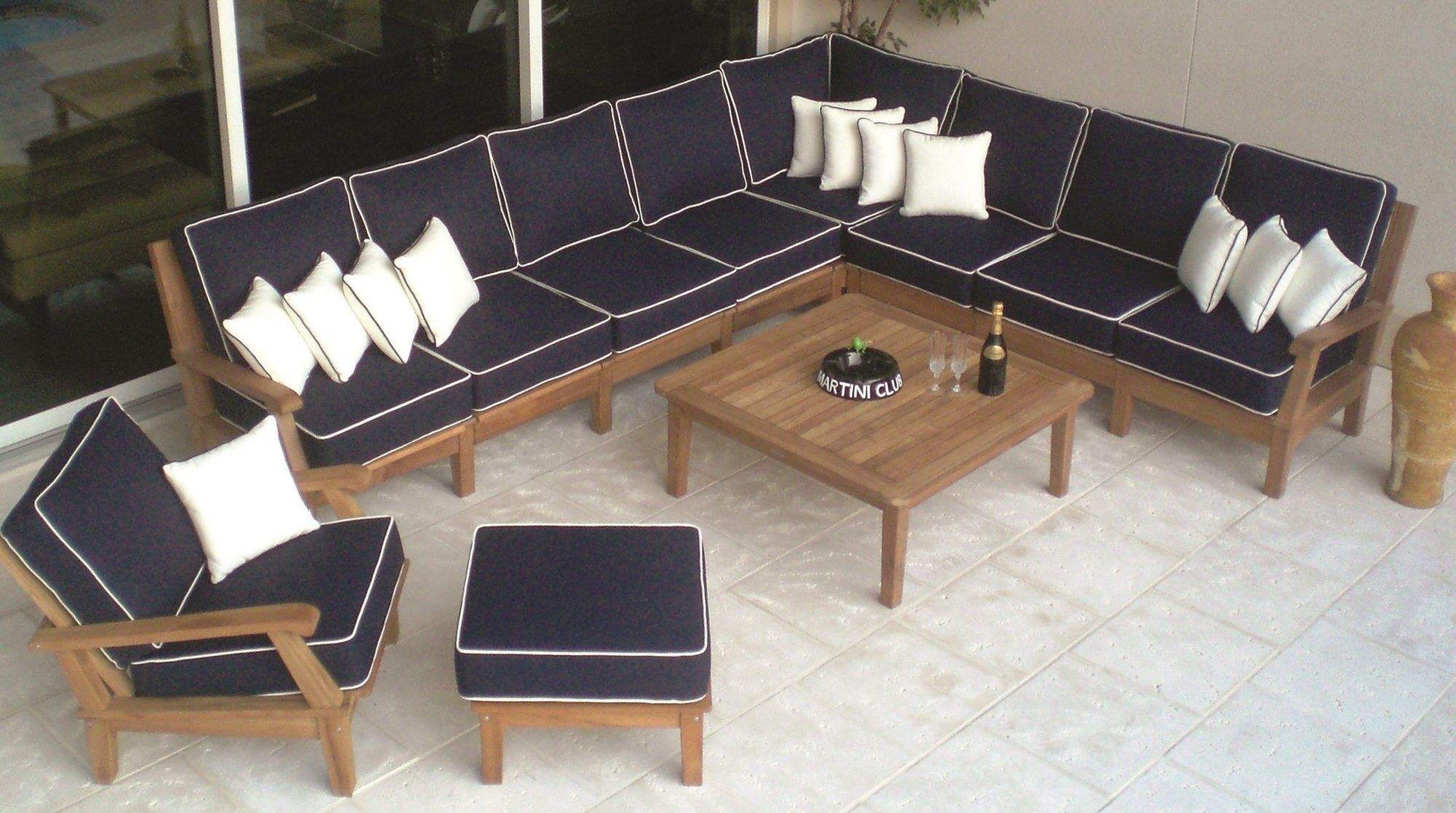 Royal Teak Collection Miami Deep Seating Square Teak Coffee Table, 42x17-Inch
