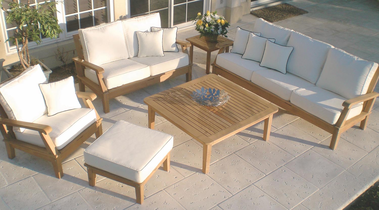 Royal Teak Collection MIA2 Miami Deep Seating Teak Loveseat