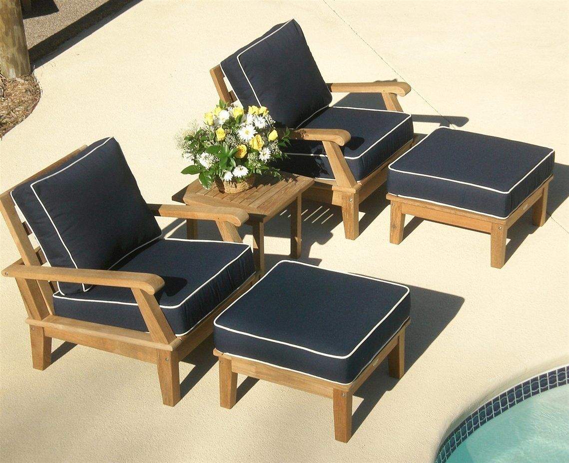 Royal Teak Collection Miami Deep Seating Square Teak Side Table