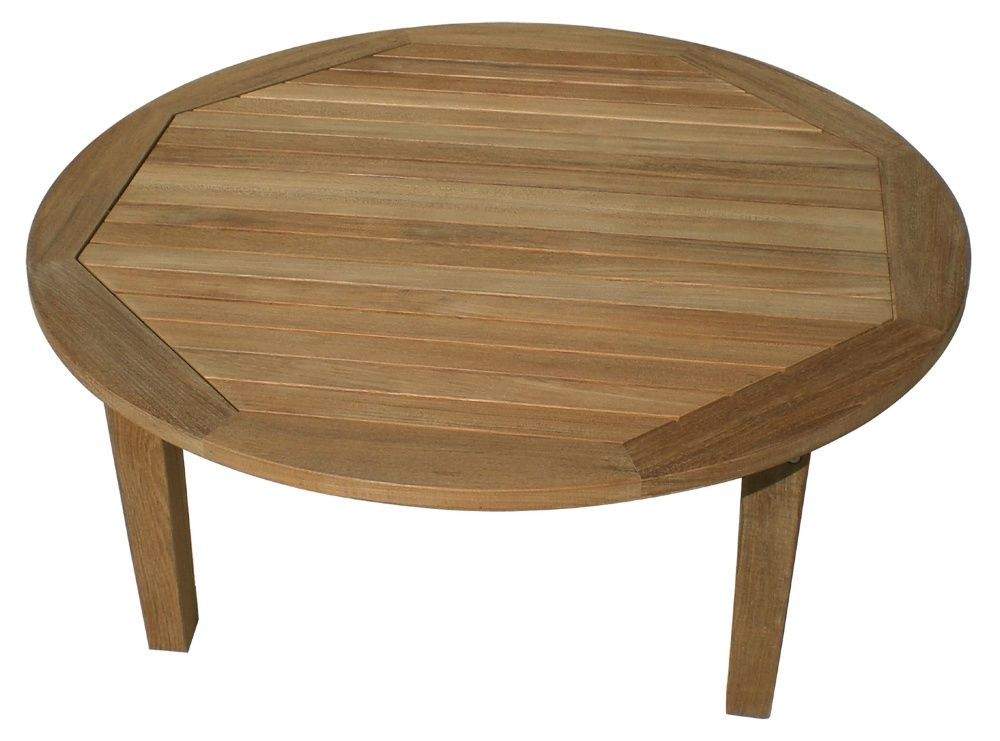 Royal Teak Collection Miami Deep Seating Round Teak Coffee Table, 42x17-Inch