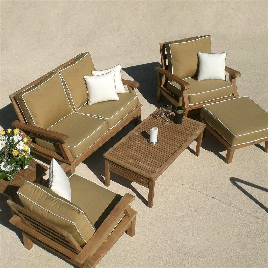 Royal Teak Collection Miami Deep Seating Rectangular Teak Coffee Table, 43x24x17-Inch