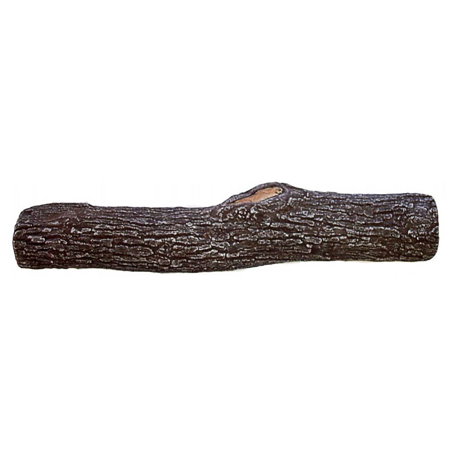 Rasmussen PH rear log, dark brown textured wood log with rough ends