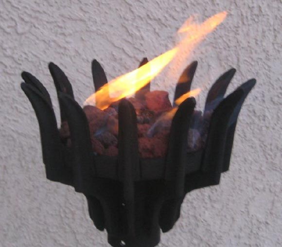 Fire by Design Malumai Gas Torch Head with Black Powder-Coated Pole