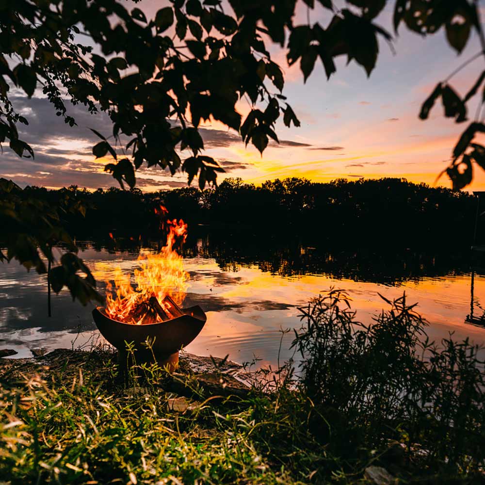 Fire Pit Art Manta Ray Wood Fire Pit