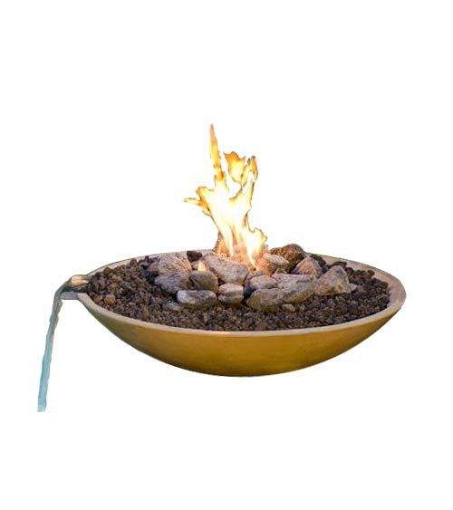 American Fyre Designs Marseille 48-Inch Round GFRC Gas Fire and Water Bowl