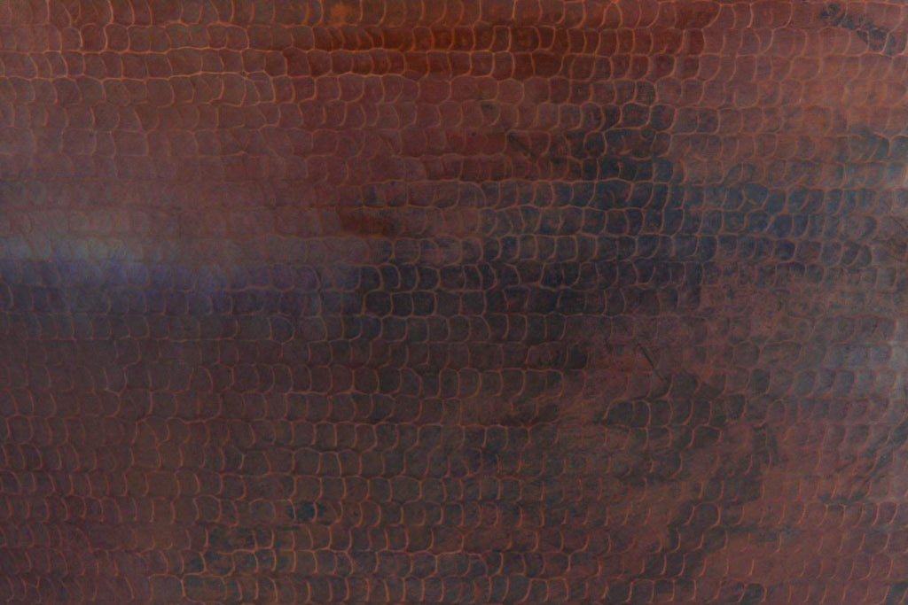 HPC Fire Mesa 32-Inch Round Hammered Copper Gas Fire and Water Bowl