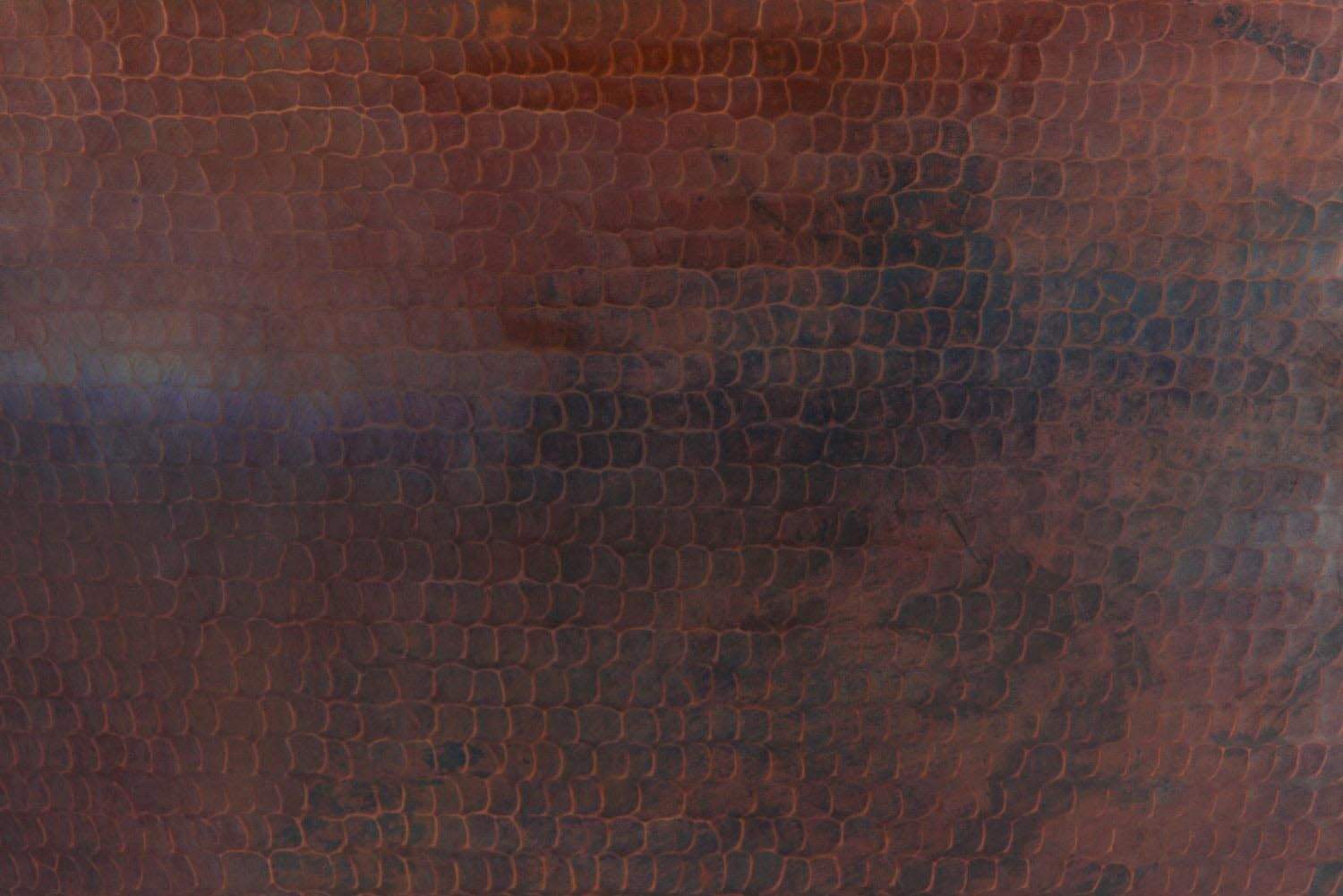 HPC Fire Mesa 32-Inch Round Hammered Copper Gas Fire and Water Bowl