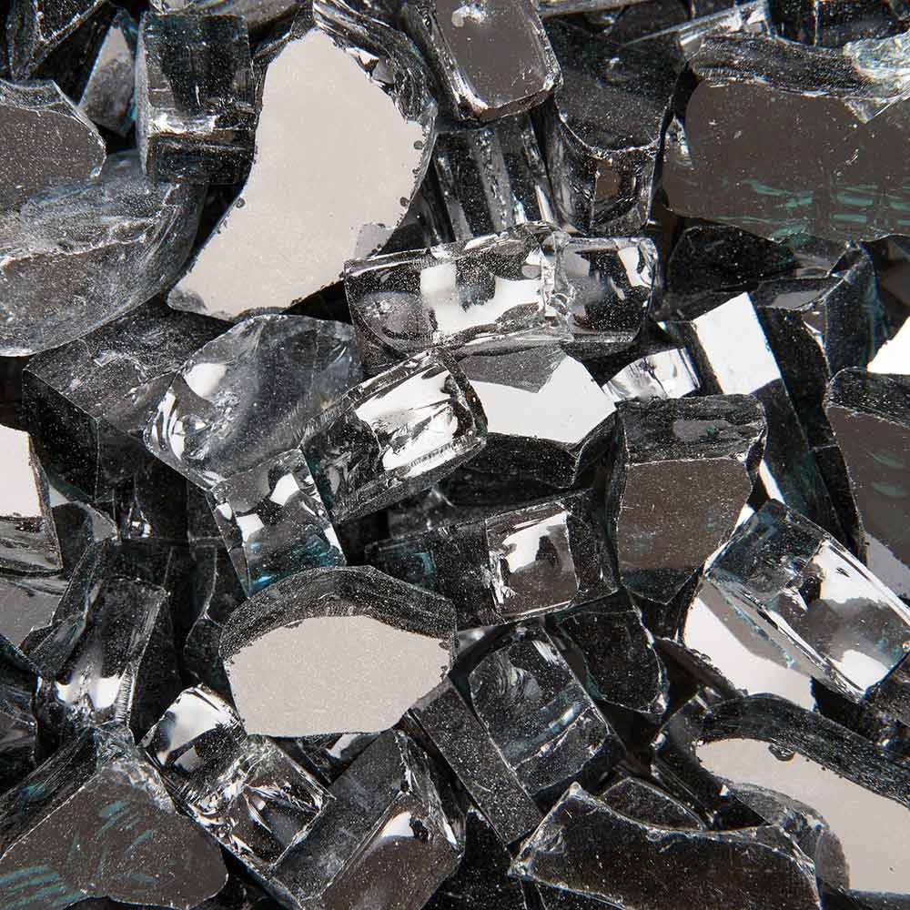 Grand Effects Reflective 1/4" Black Fire Glass, 25 lbs