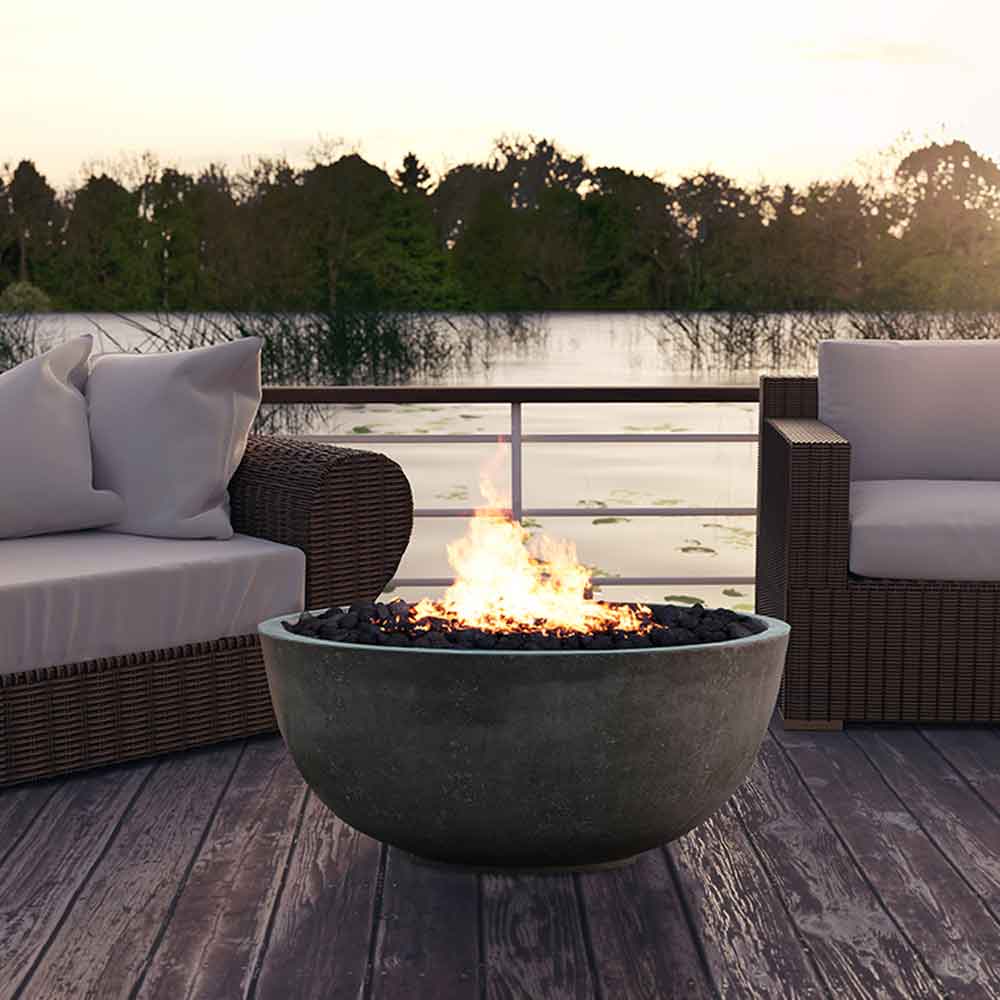Prism Hardscapes Moderno 1 Concrete Gas Fire Pit, 39-Inch