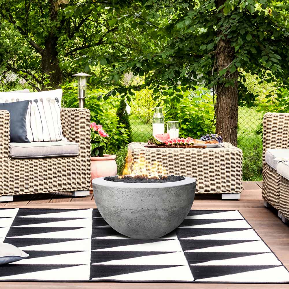 Prism Hardscapes Moderno 3 Concrete Gas Fire Pit, 30-Inch