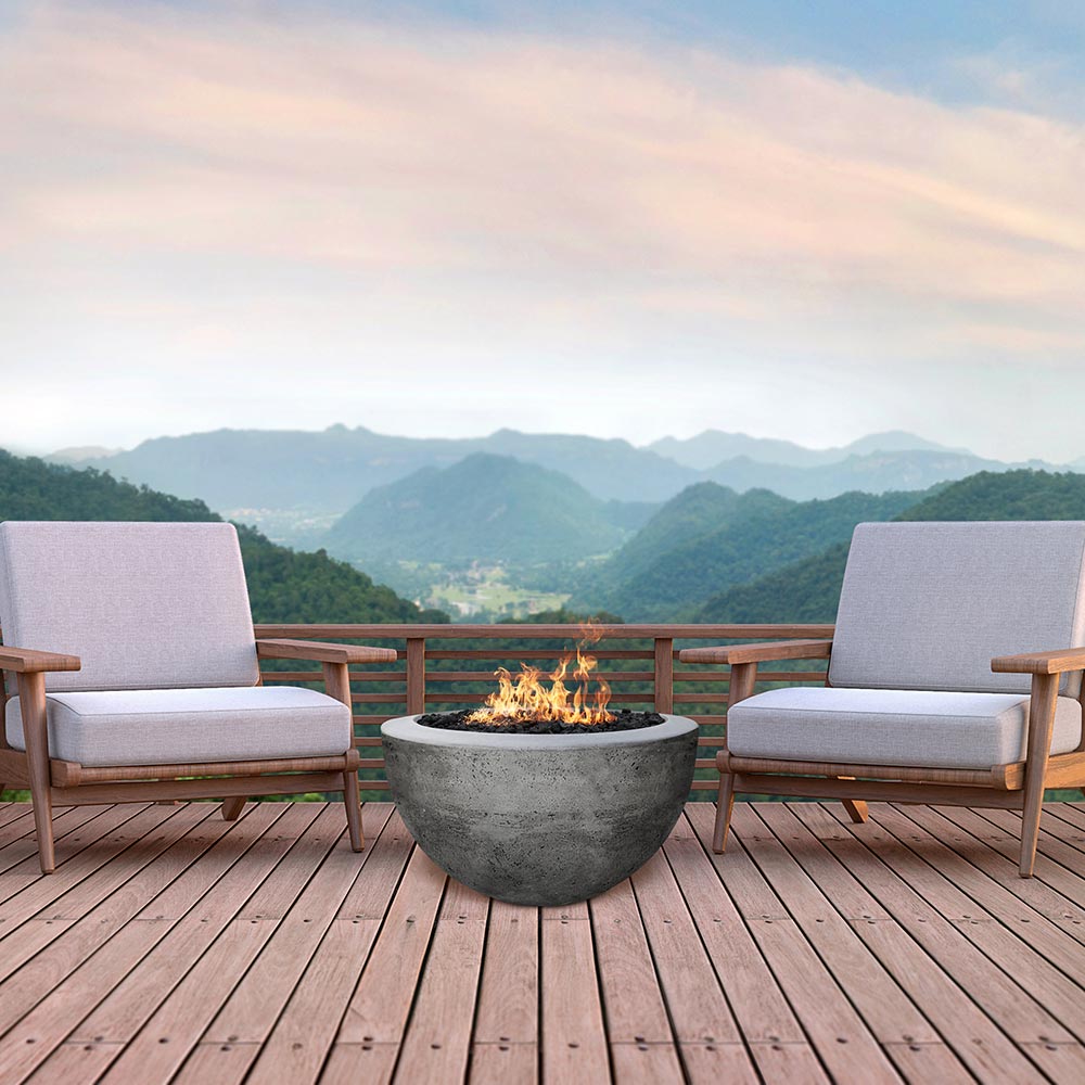 Prism Hardscapes Moderno 3 Concrete Gas Fire Pit, 30-Inch