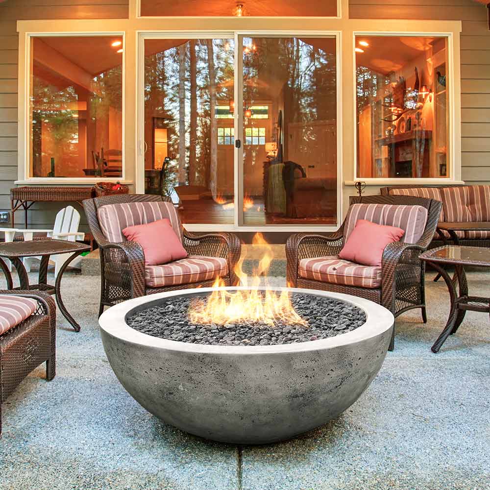 Prism Hardscapes PH-426 Moderno 5 Concrete Gas Fire Pit, 36-Inch