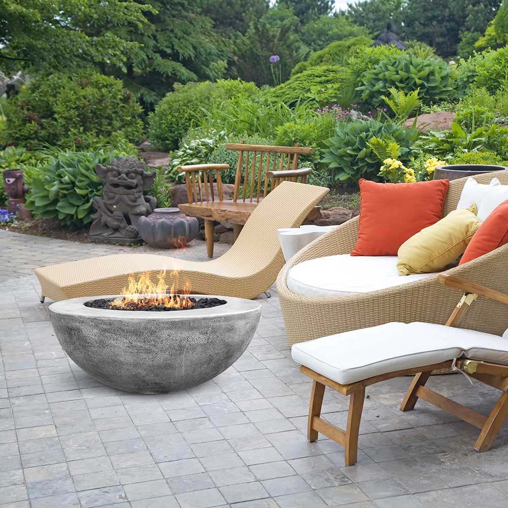 Prism Hardscapes PH-426 Moderno 5 Concrete Gas Fire Pit, 36-Inch