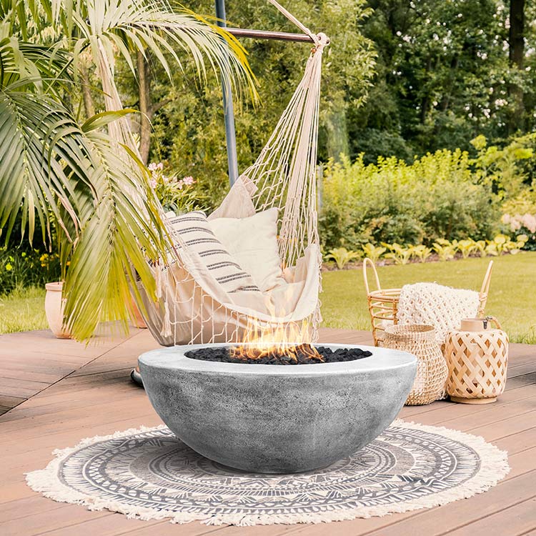 Prism Hardscapes Moderno 6 Concrete Gas Fire Pit, 39-Inch
