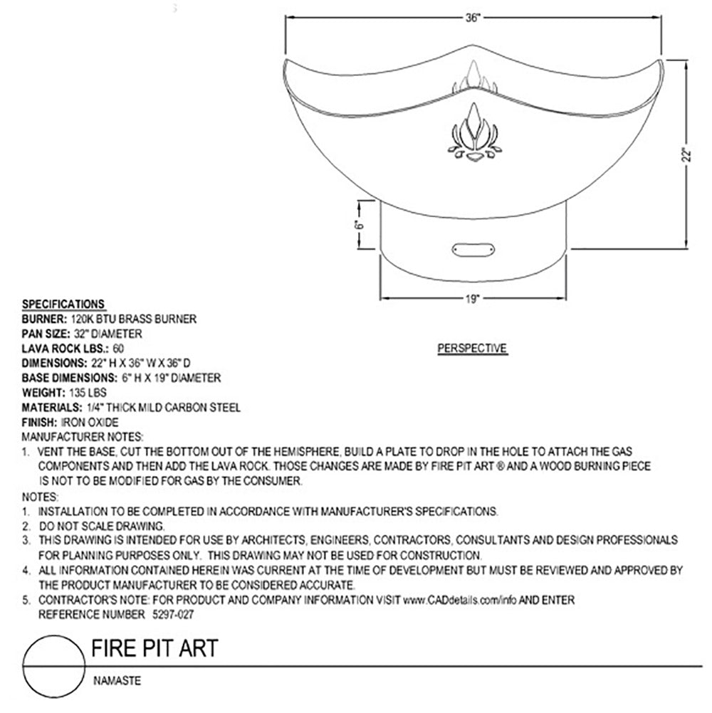 Fire Pit Art NAMC Namaste Gas Fire Pit