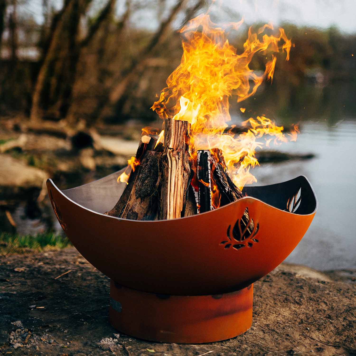 Fire Pit Art Namaste Wood Fire Pit