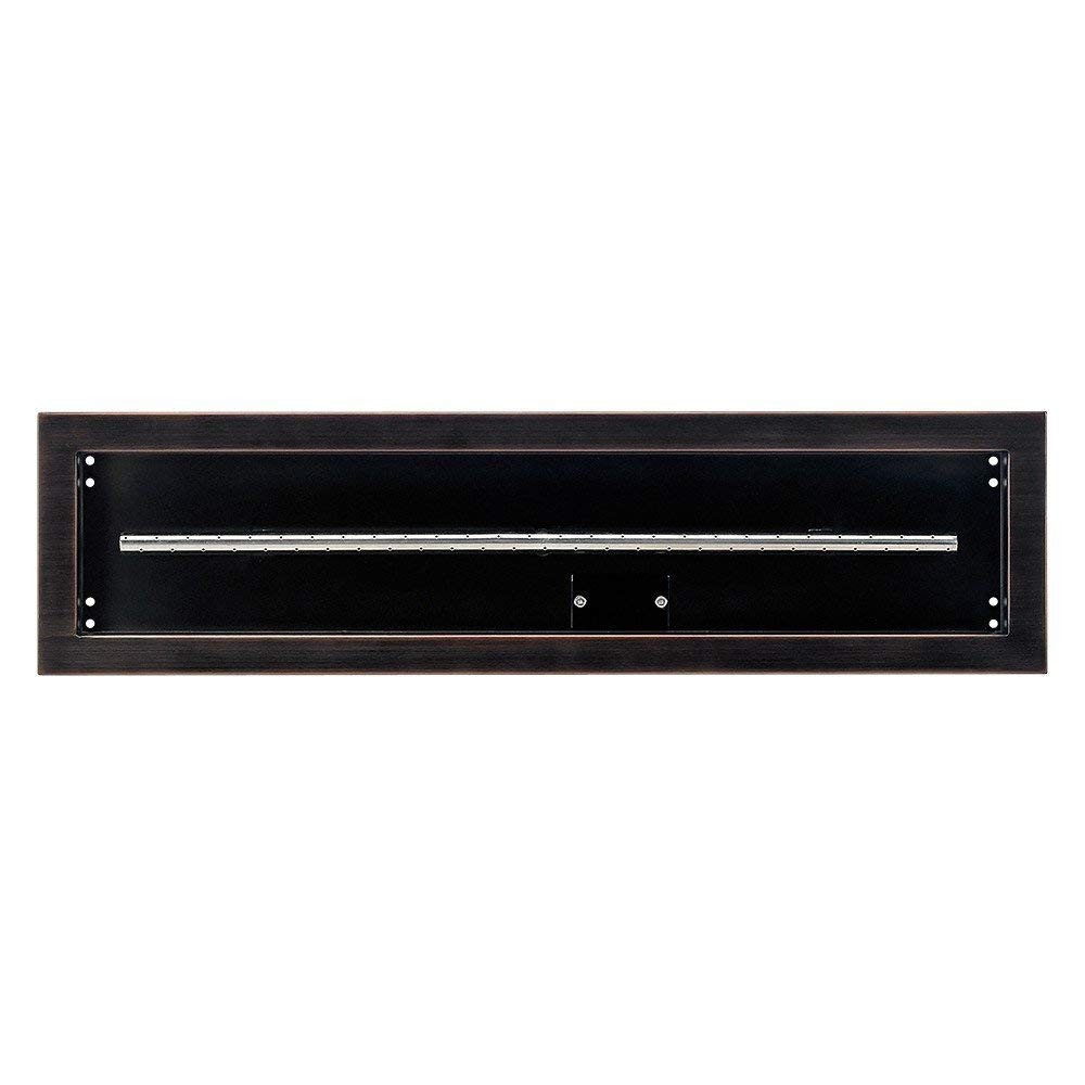 American Fire Glass Linear Oil Rubbed Bronze Pan with Burner