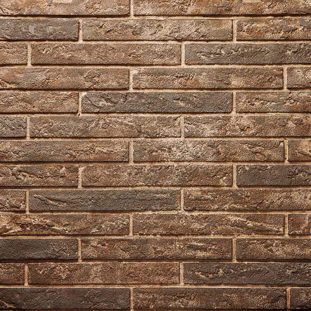 Brown refractory panel with traditional brick-pattern surface and rectangular stone texture