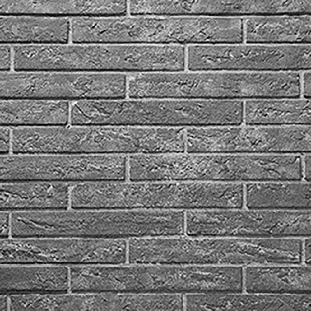 Grey refractory fireplace panel with brick-pattern surface