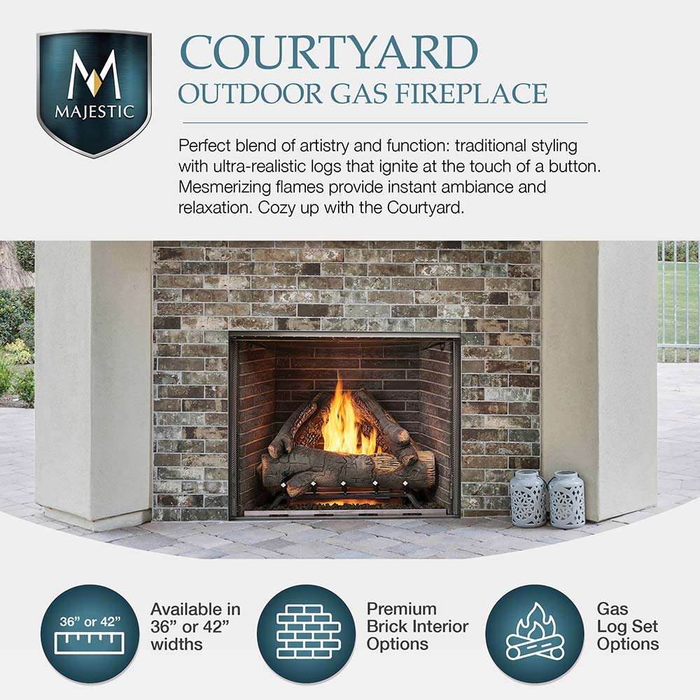 Outdoor Lifestyles Courtyard 42-Inch Outdoor Gas Fireplace