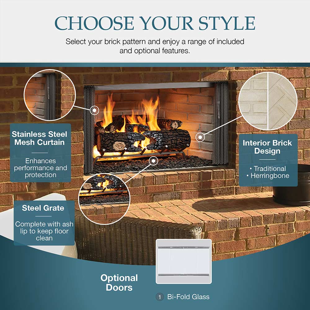 Outdoor Lifestyles Villa 36-Inch Outdoor Wood Fireplace