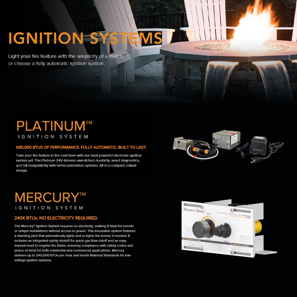 Warming Trends Outdoor Fireplace Kit, H-Style Crossfire Burner