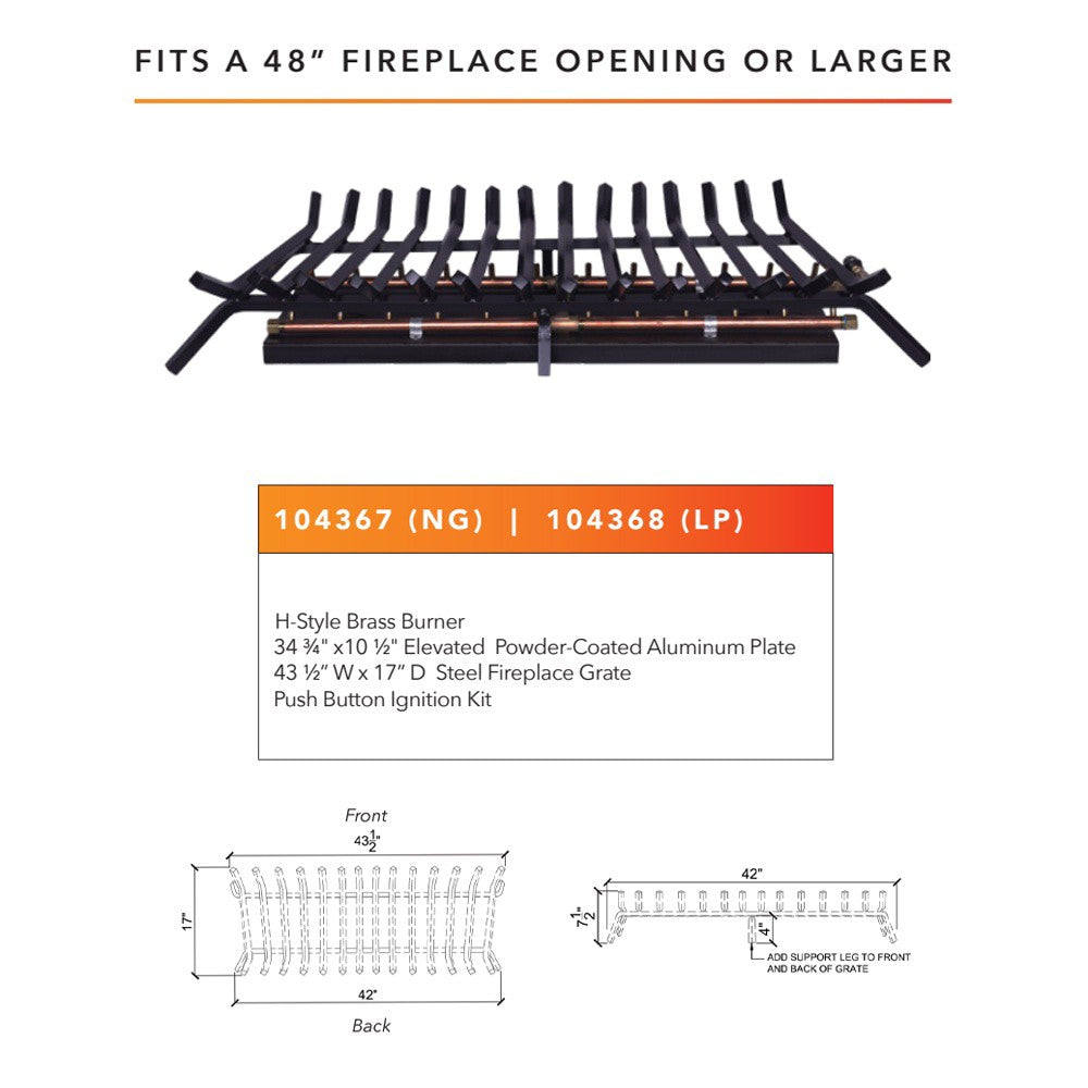 Warming Trends Outdoor Fireplace Kit, H-Style Crossfire Burner