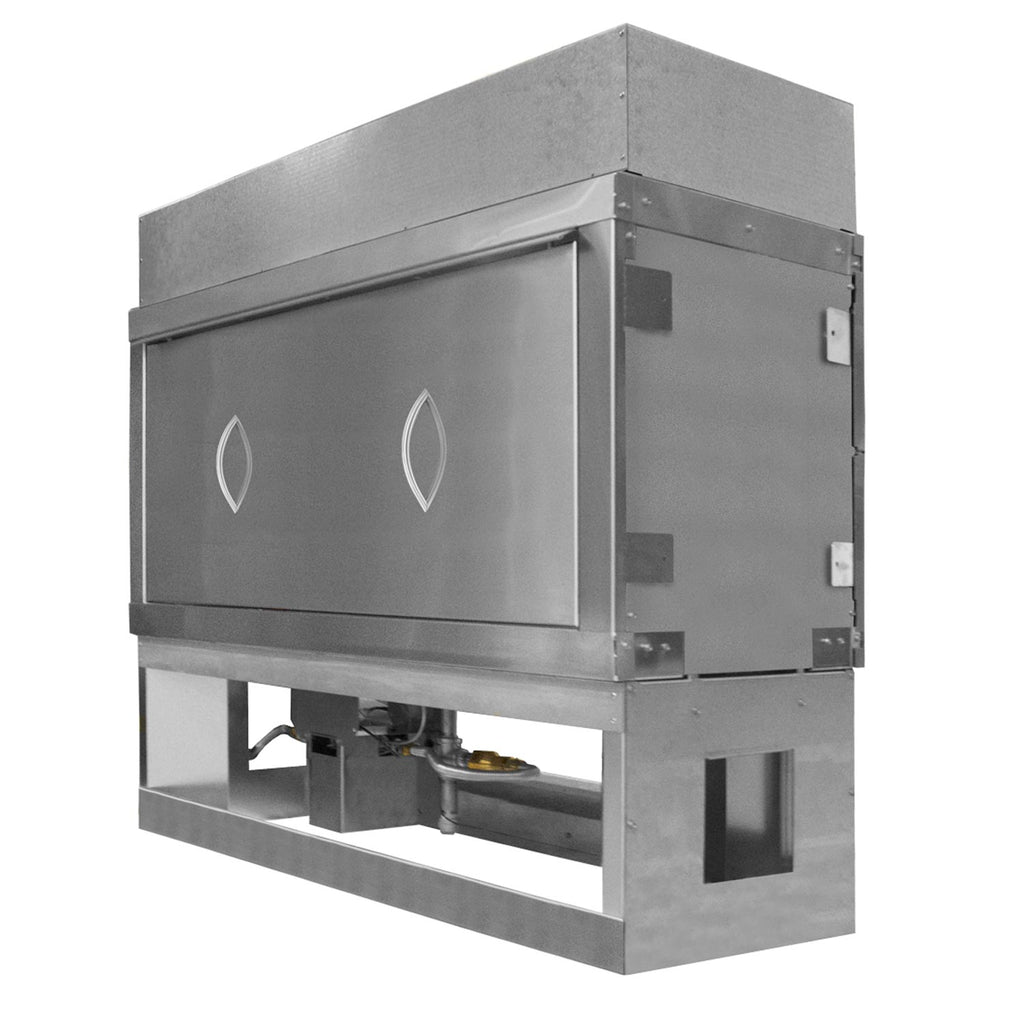 Firegear fireplace weather cover, gray with corner panels and side latches