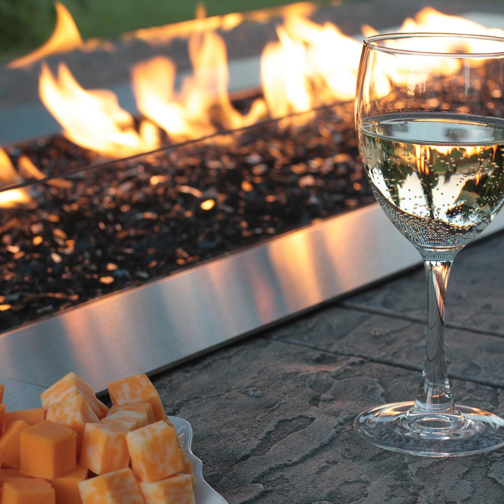 Carol Rose by Empire OL60TP18 60-Inch Outdoor Linear Gas Fire Pit, Battery-Powered Spark Ignition, Multicolor LED Lighting