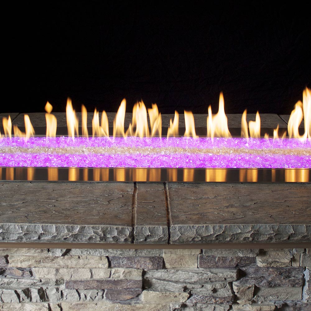 Carol Rose by Empire OL48TP18 48-Inch Outdoor Linear Gas Fire Pit, Battery-Powered Spark Ignition, Multicolor LED Lighting