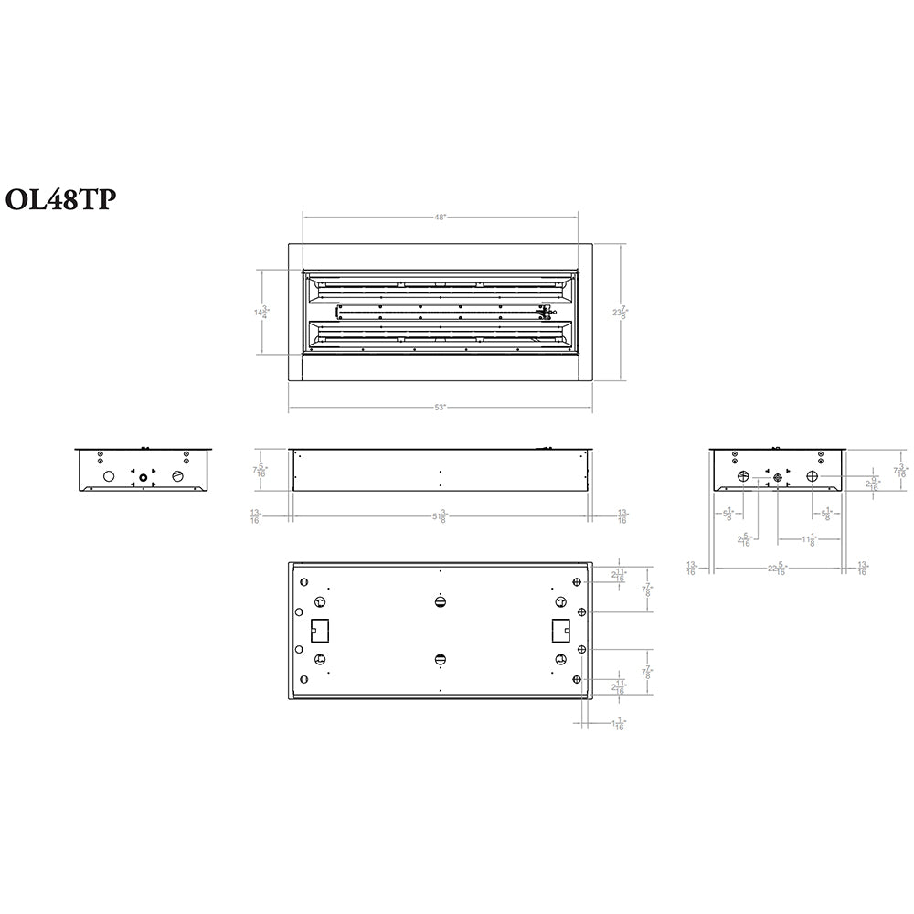 Carol Rose by Empire OL48TP18 48-Inch Outdoor Linear Gas Fire Pit, Battery-Powered Spark Ignition, Multicolor LED Lighting