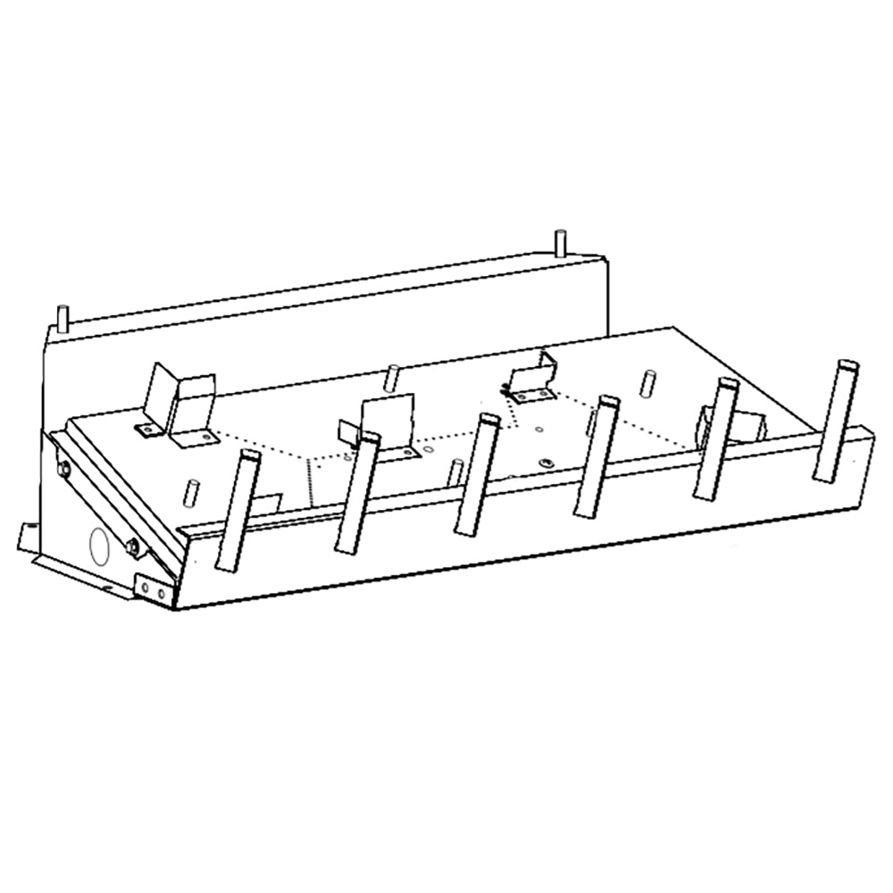 Outdoor gas burner valve manifold with on/off switch, rectangular frame and controls