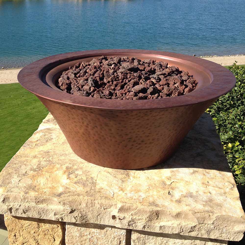 TOP Fires by The Outdoor Plus Cazo Round Copper Gas Fire Bowl