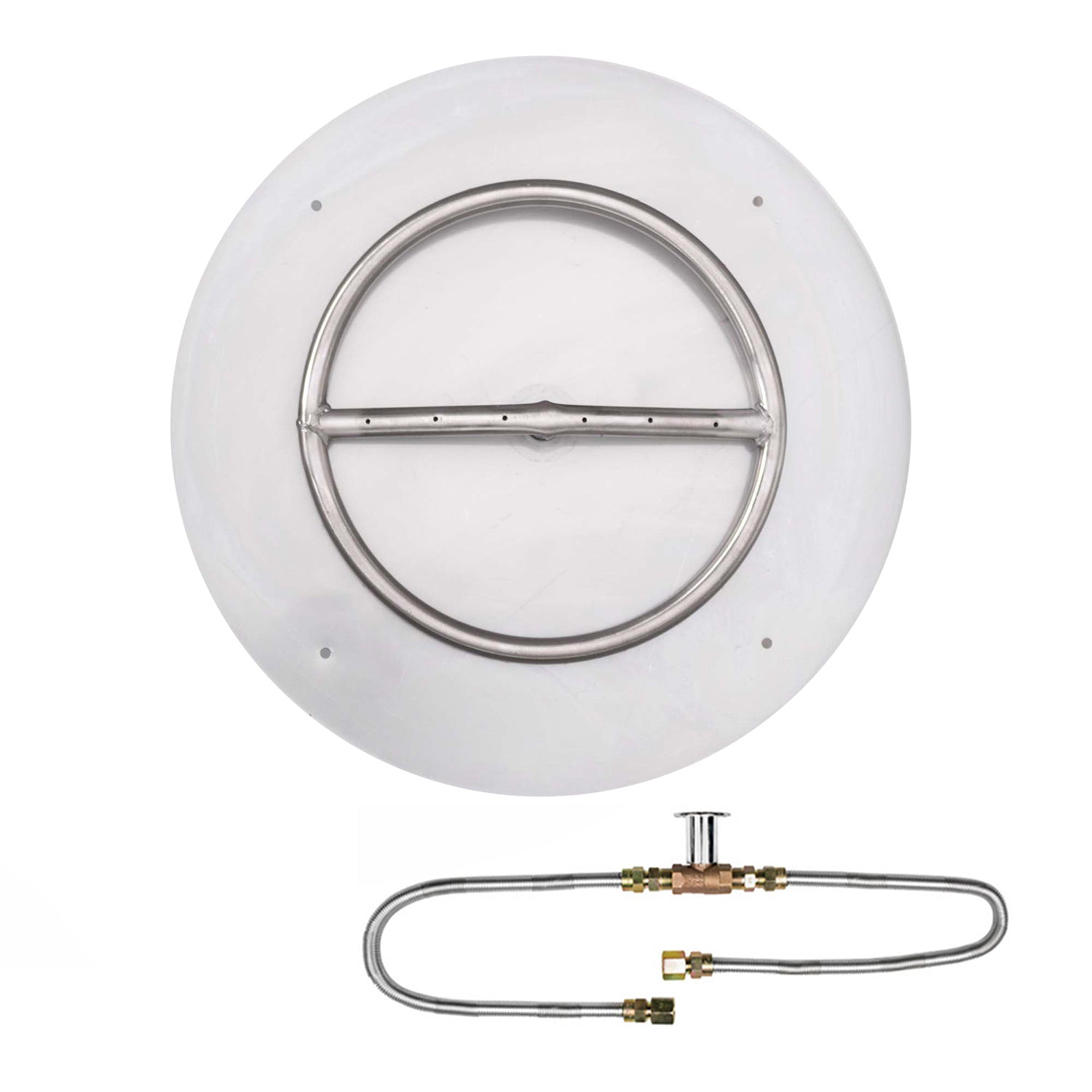 The Outdoor Plus Round Match Light Gas Fire Pit Burner Kit